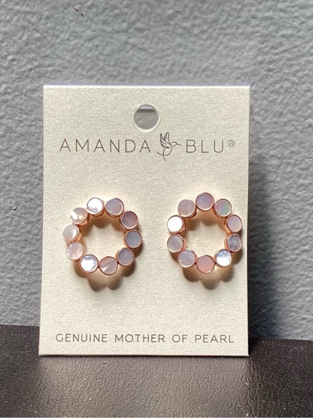NWT Amanda Blu Pink Mother of Pearl Earrings